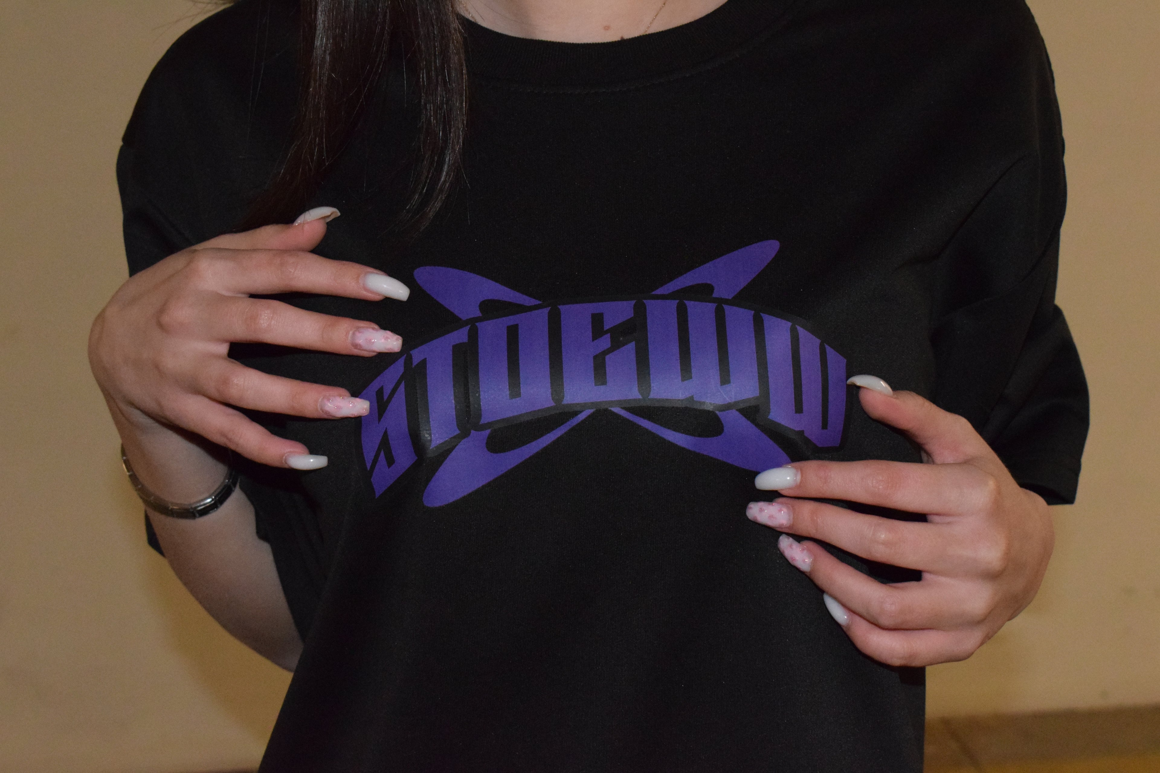 Oversized T-Shirt Angels with Cross